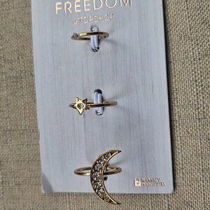 Freedom by Topshop Women Rings Finger And Midi Rings Featuring A Star And Moon